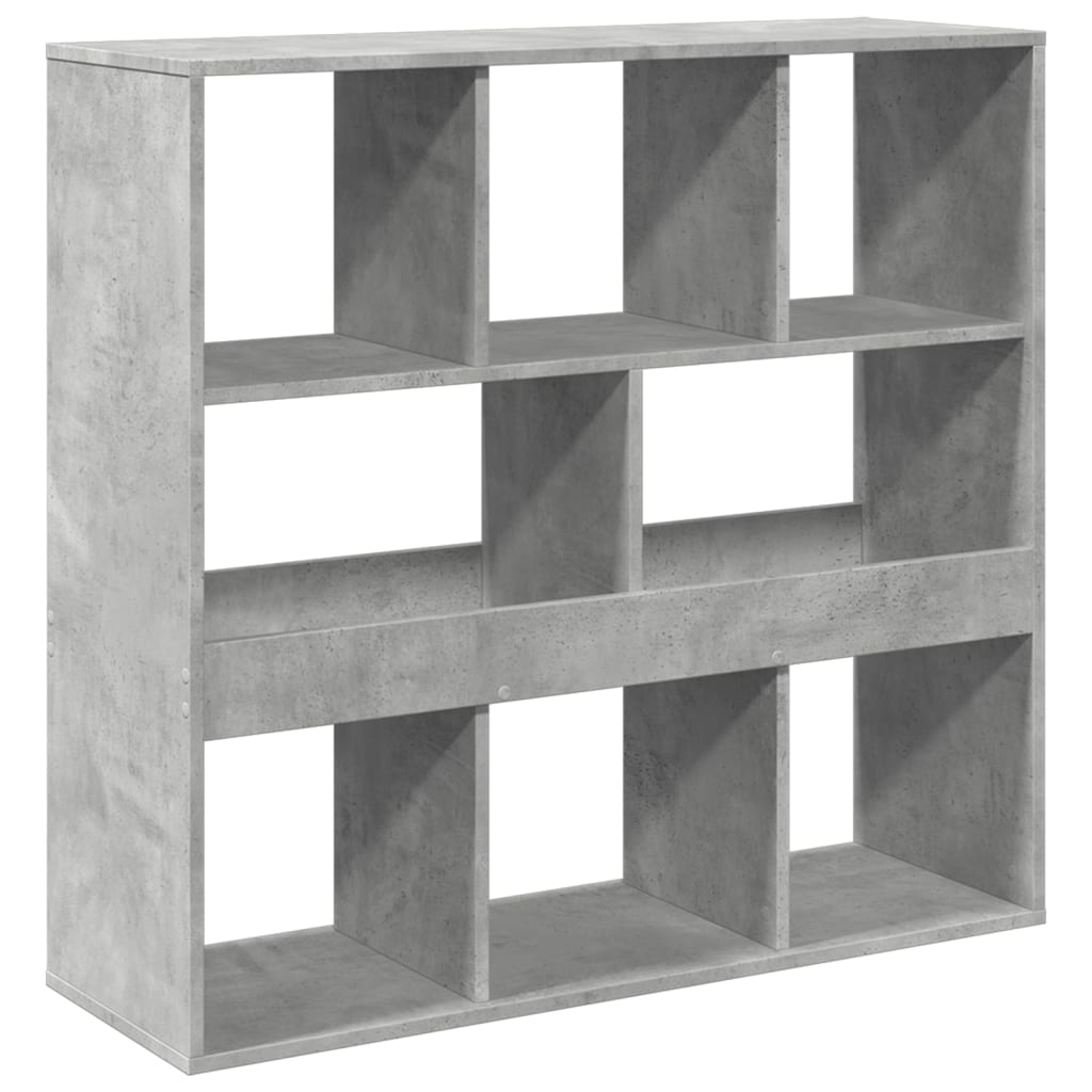 Bokhylle Betonggrå Romdeler 100x33x94,5 cm