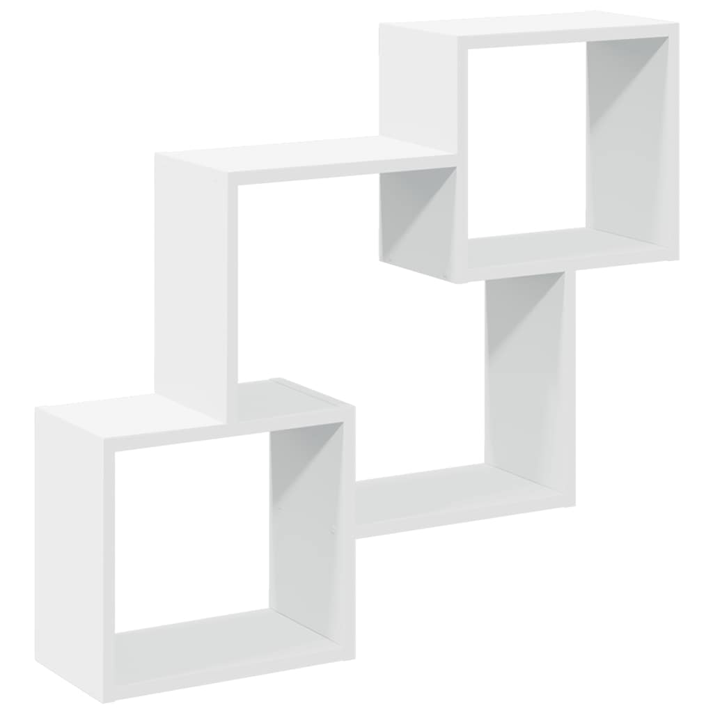 Veggskap 78x18x71 cm hvit konstruert tre