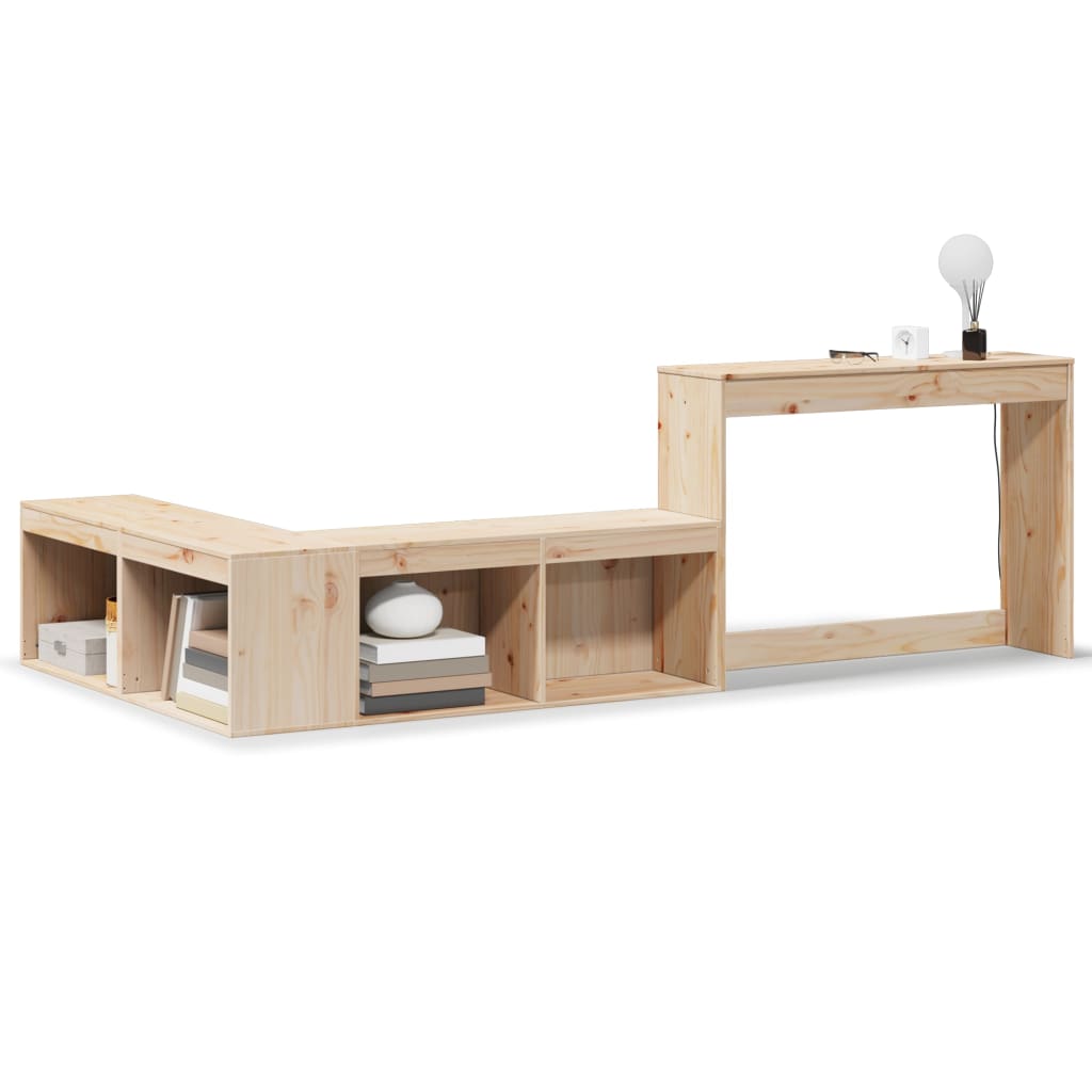 Nattbord Sengbord Tre med skrivebord 232x122x75 cm heltre furu