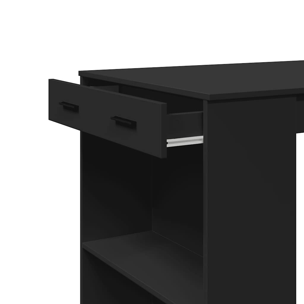 Barbord svart 102x70x103,5 cm konstruert tre