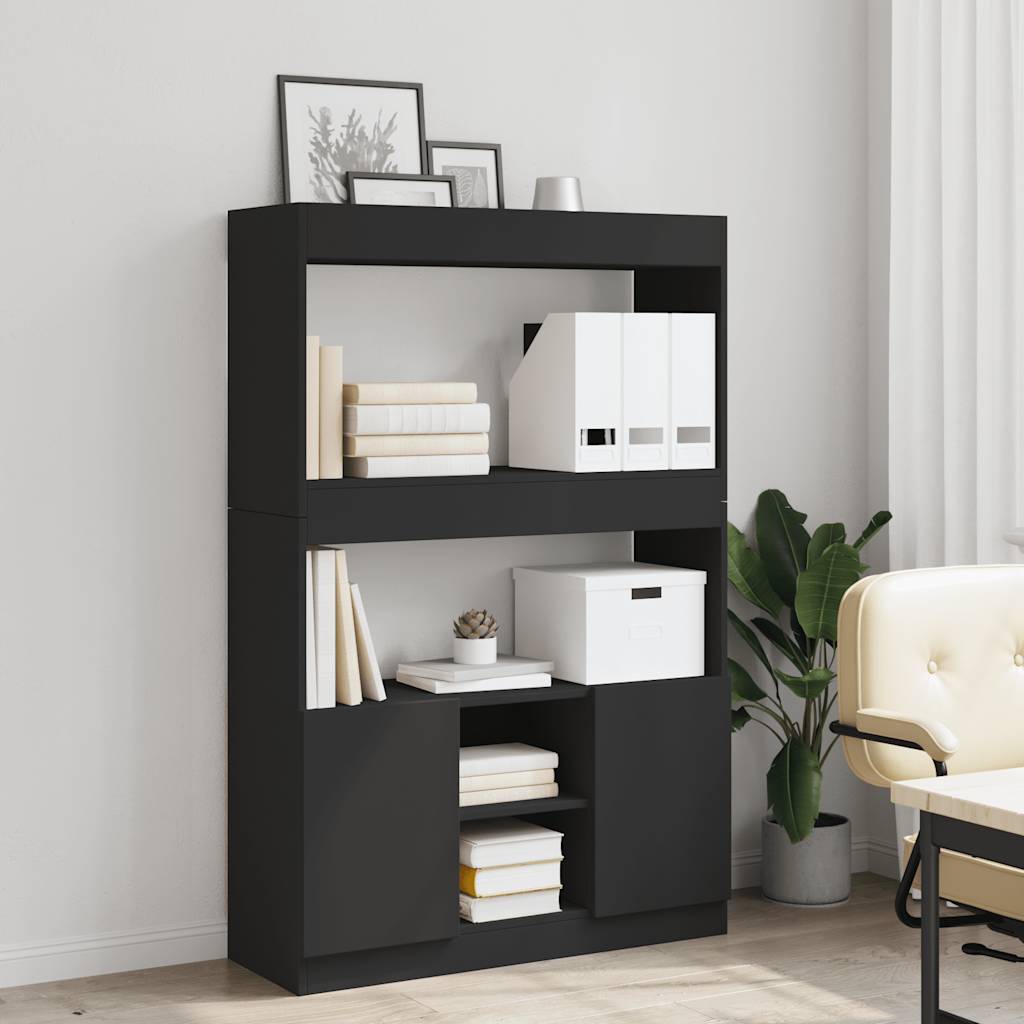 Skap Svart 92x33x140 cm