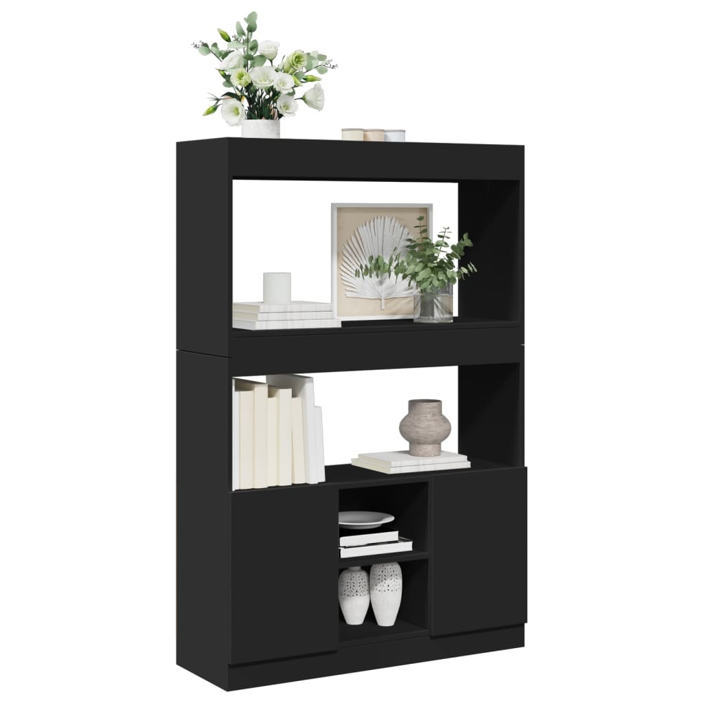 Skap Svart 92x33x140 cm