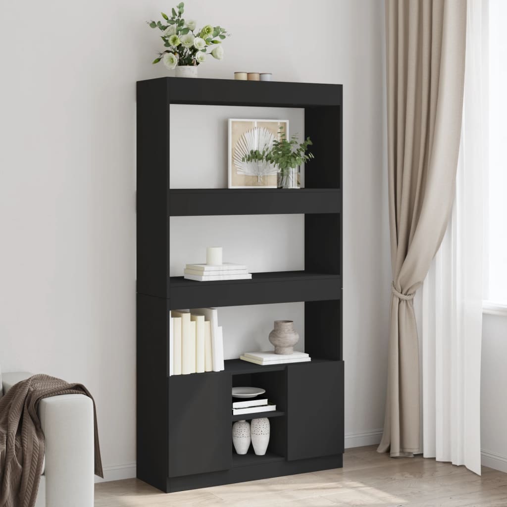 Skap Svart 92x33x180 cm