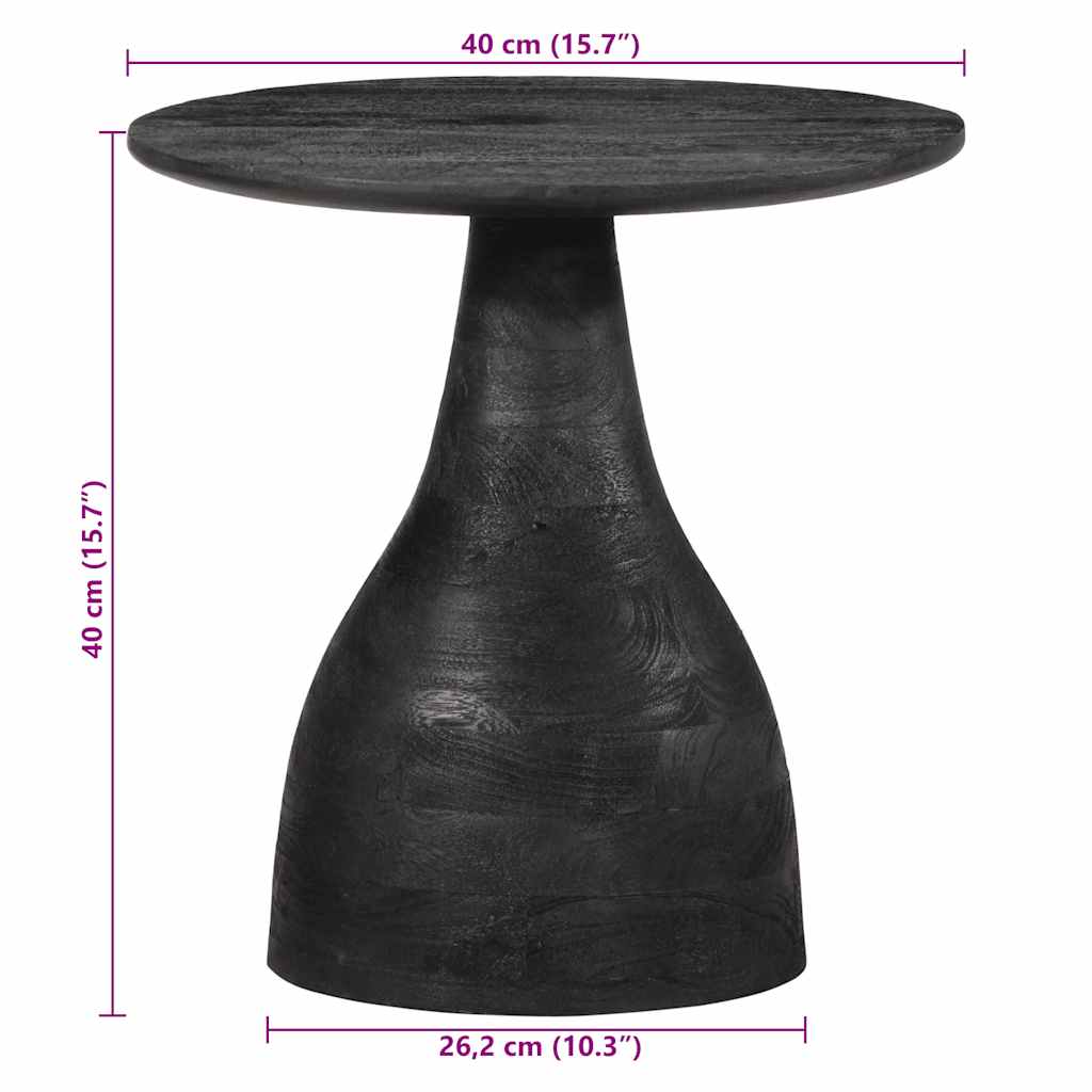Sidebord Svart Ø40x40 cm heltre mango