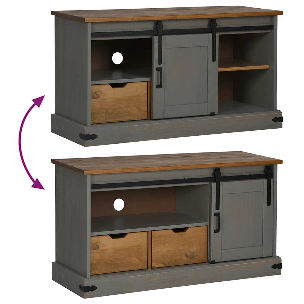 TV-Møbel Grå TV-skap HALDEN med skyvedør 110x40x60 cm heltre