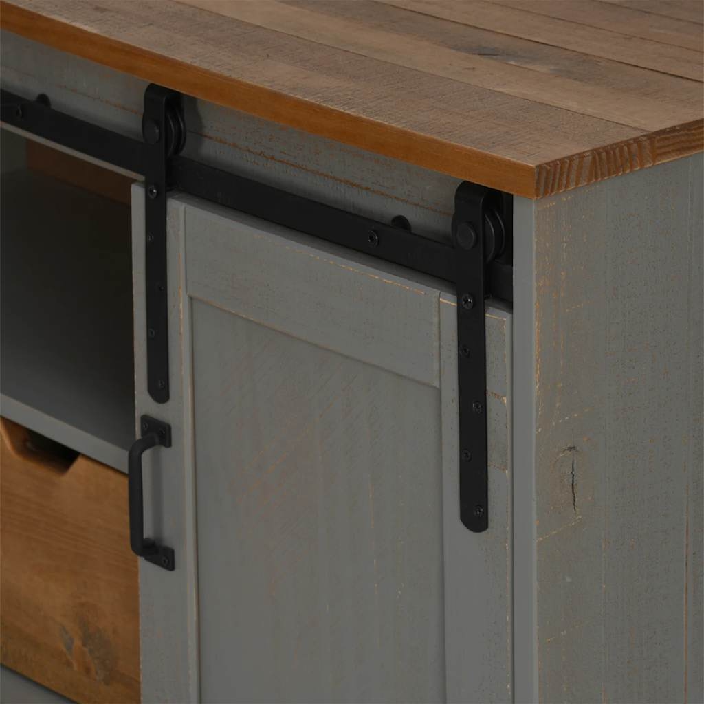 TV-Møbel Grå TV-skap HALDEN med skyvedør 110x40x60 cm heltre