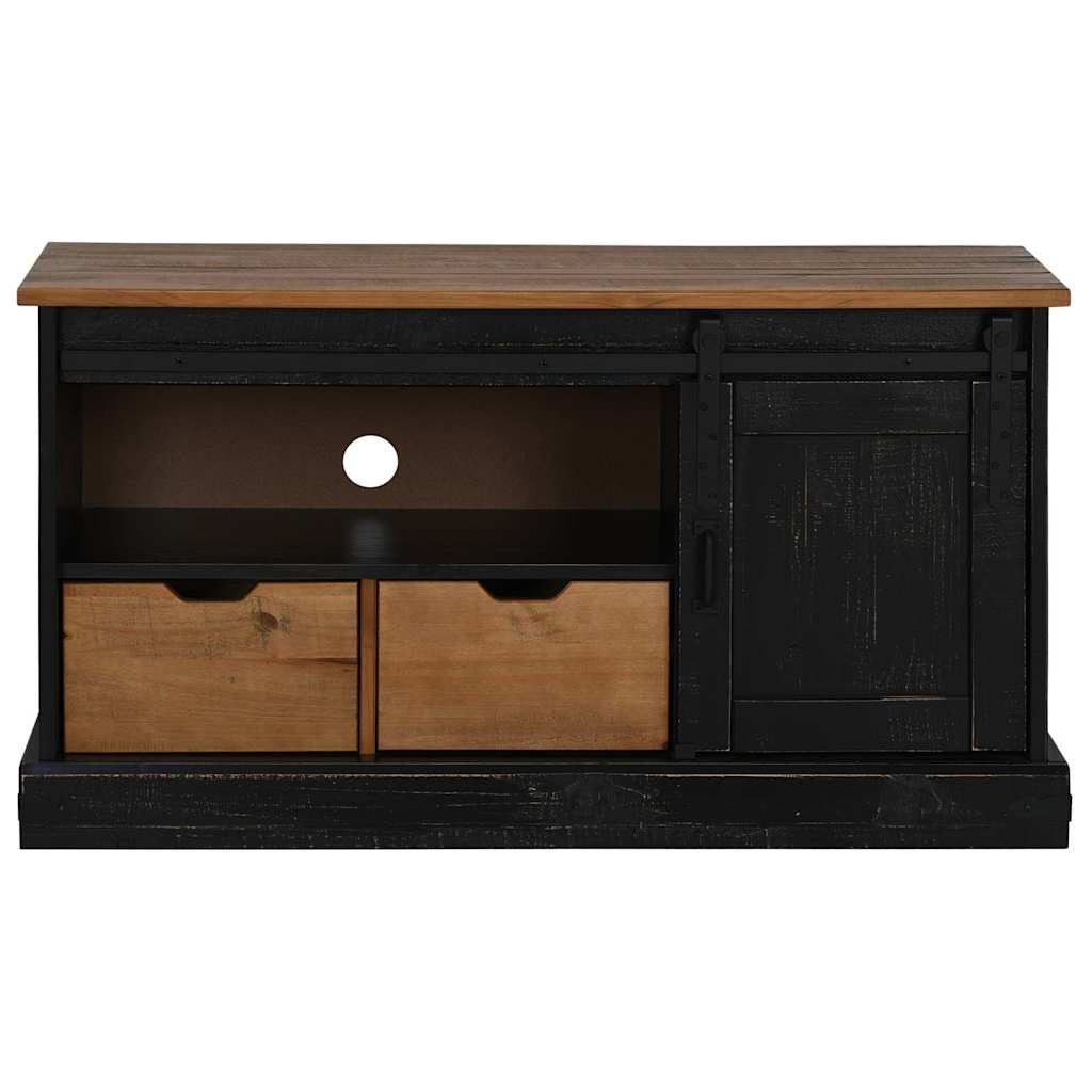 TV-Møbel Svart TV-skap HALDEN med skyvedør 110x40x60 cm heltre