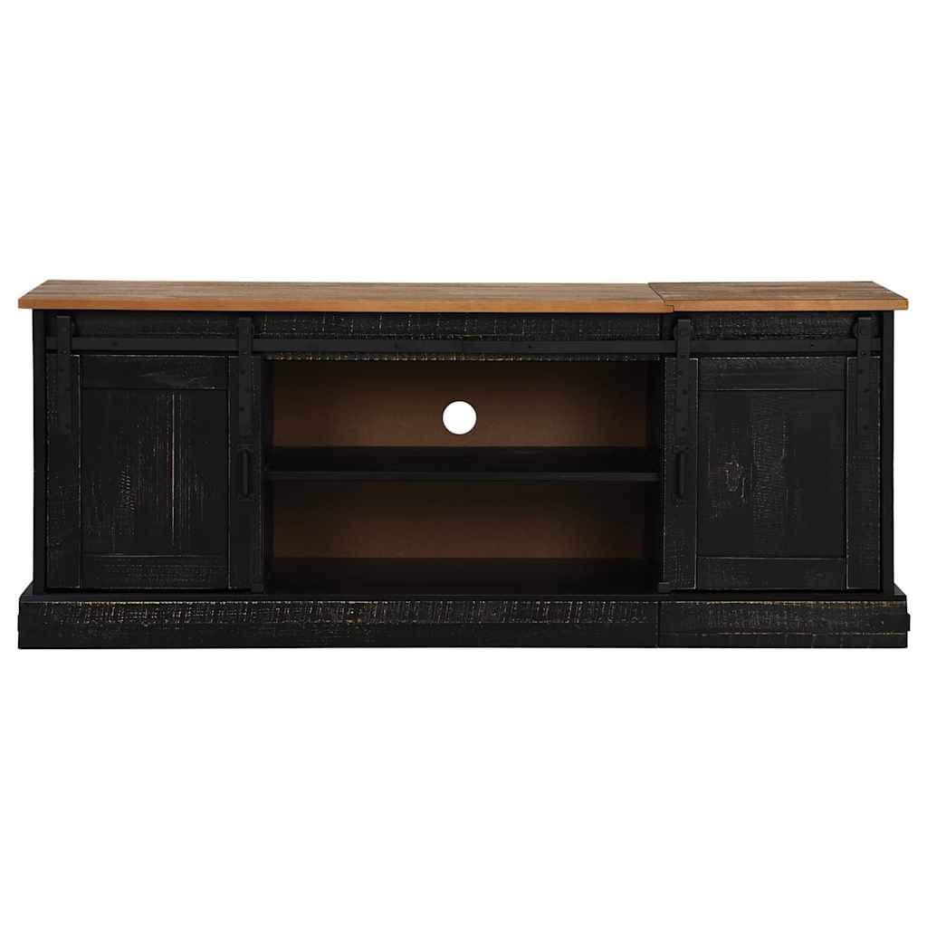 TV-Møbel Svart TV-skap HALDEN med 2 skyvedører 150x40x60 cm heltre