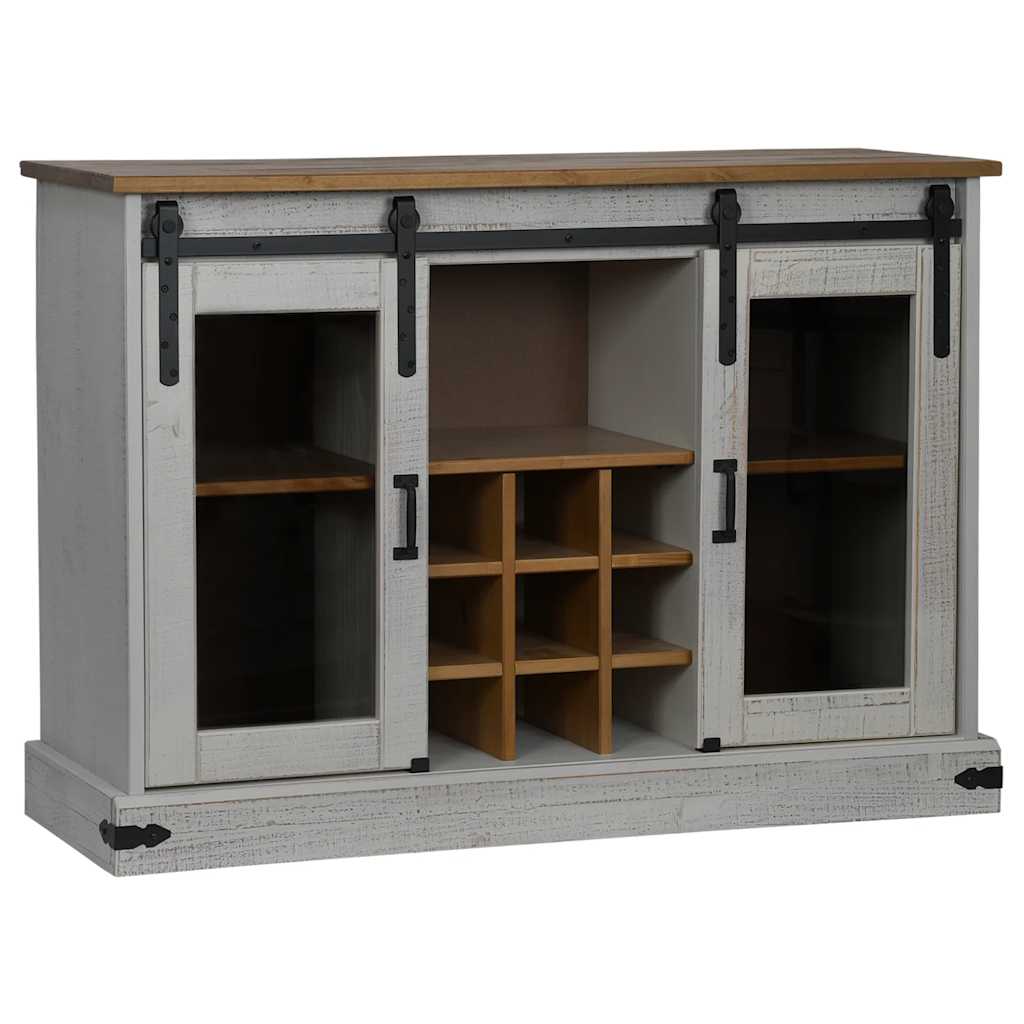 Skjenk Hvit HALDEN med 2 skyvedører 112x40x80 cm heltre