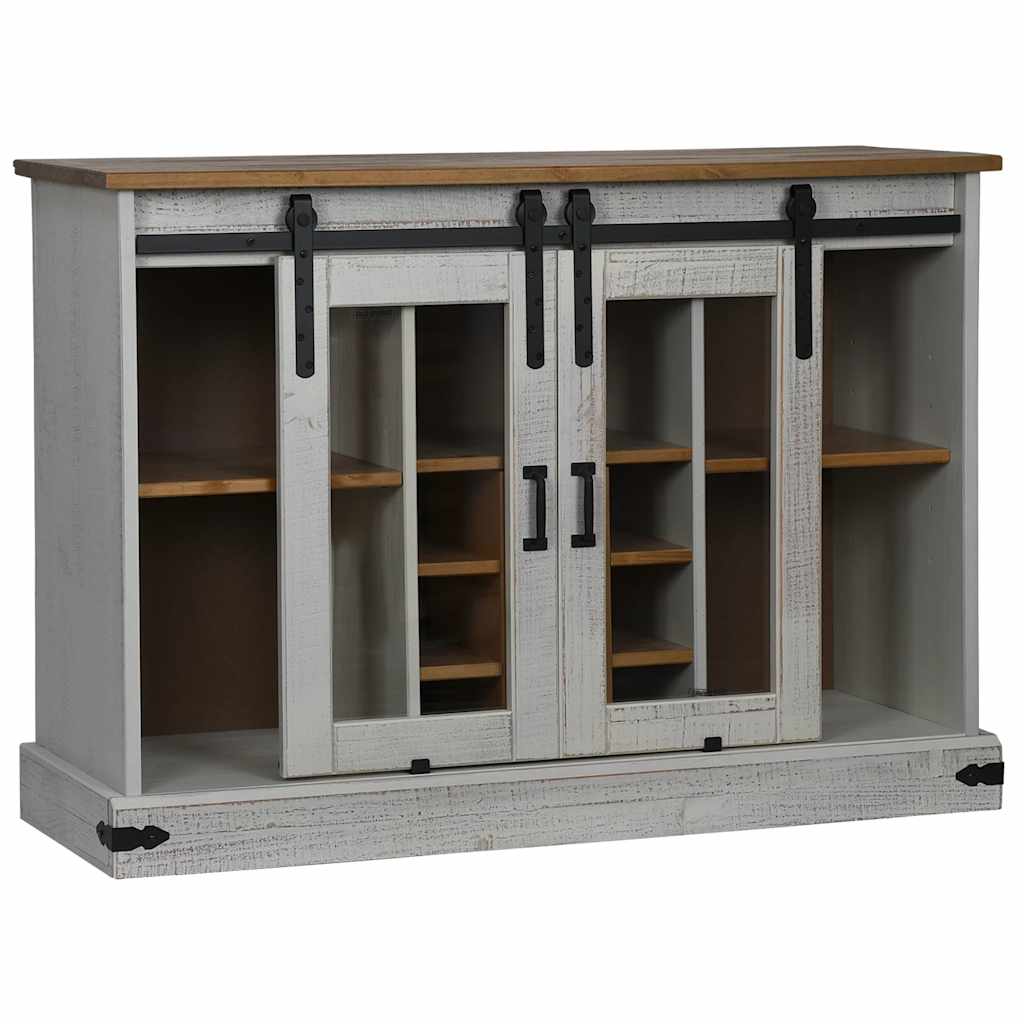 Skjenk Hvit HALDEN med 2 skyvedører 112x40x80 cm heltre