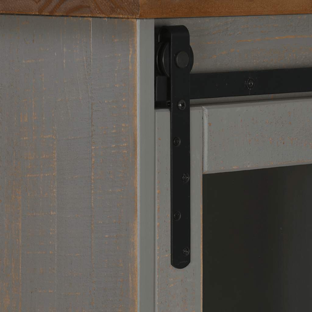Skjenk Grå HALDEN med 2 skyvedører 112x40x80 cm heltre