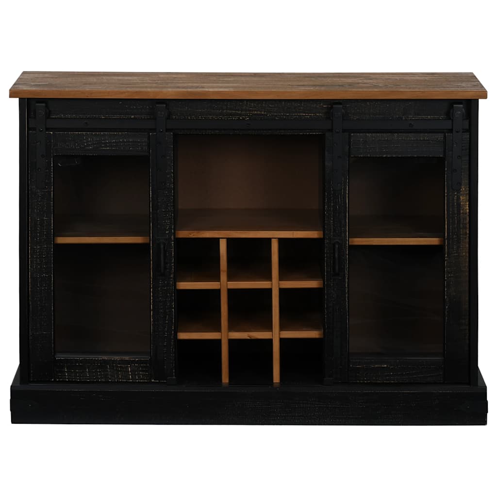 Skjenk Svart HALDEN med 2 skyvedører 112x40x80 cm heltre