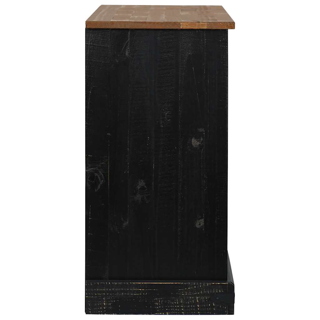Skjenk Svart HALDEN med 2 skyvedører 112x40x80 cm heltre