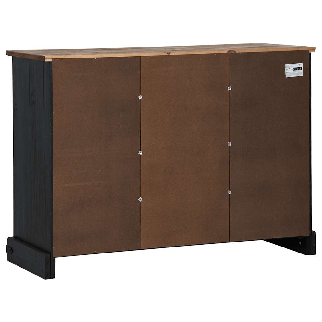 Skjenk Svart HALDEN med 2 skyvedører 112x40x80 cm heltre