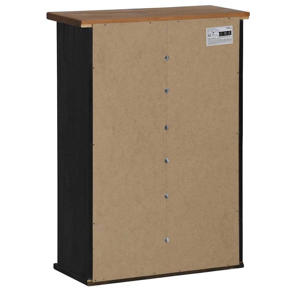 Veggskap Svart HALDEN med skyvedør 49x22,5x70 cm furu