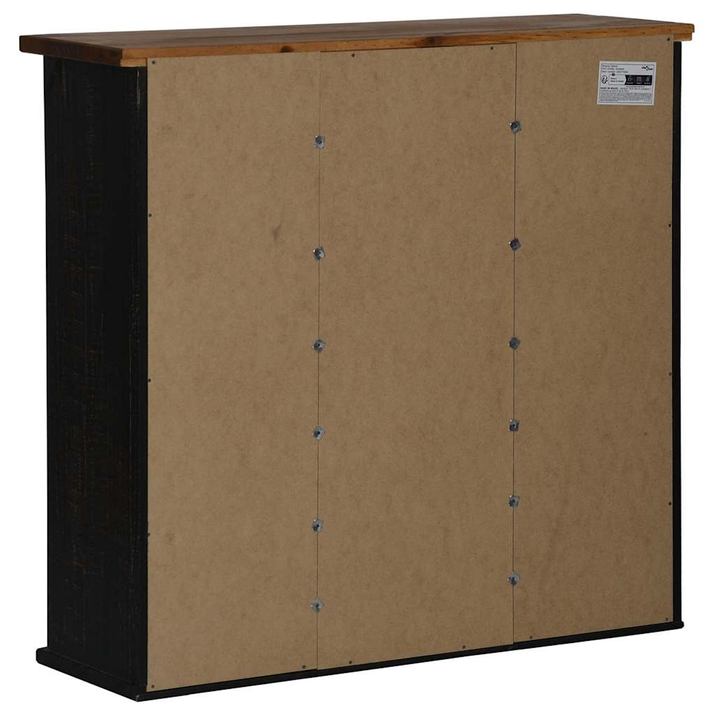 Veggskap Svart HALDEN med 2 skyvedører 75x22,5x70 cm furu