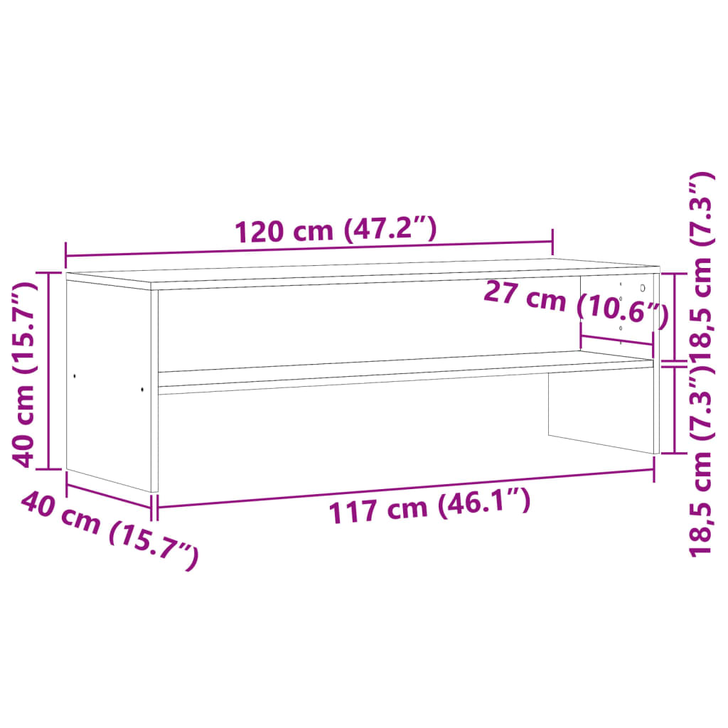 TV-Møbel Gammelt Tre Tv-benk 120x40x40 cm