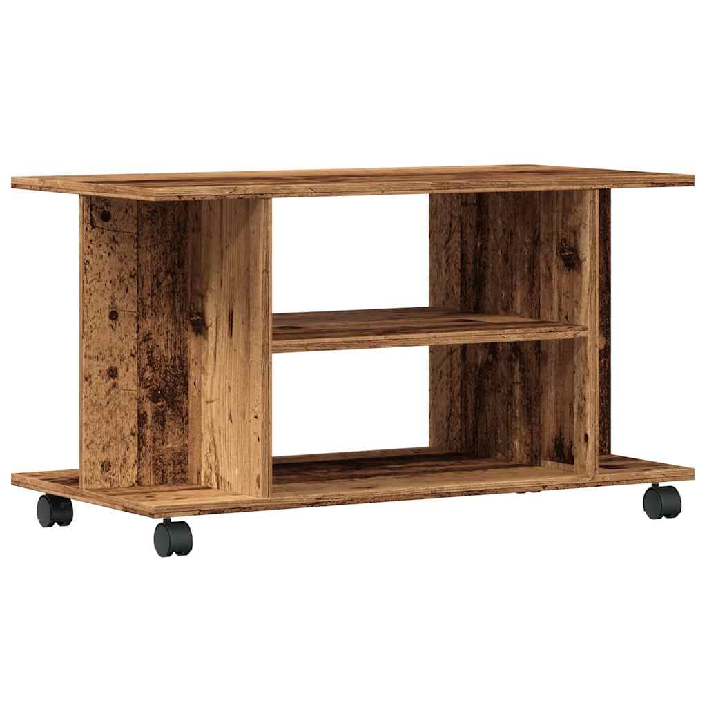 TV-Møbel Gammelt Tre Tv-benk med hjul 80x40x45 cm