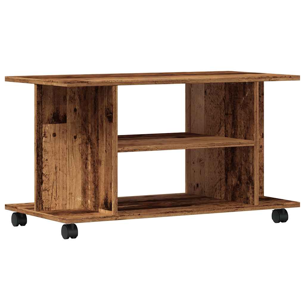 TV-Møbel Gammelt Tre Tv-benk med hjul 80x40x45 cm
