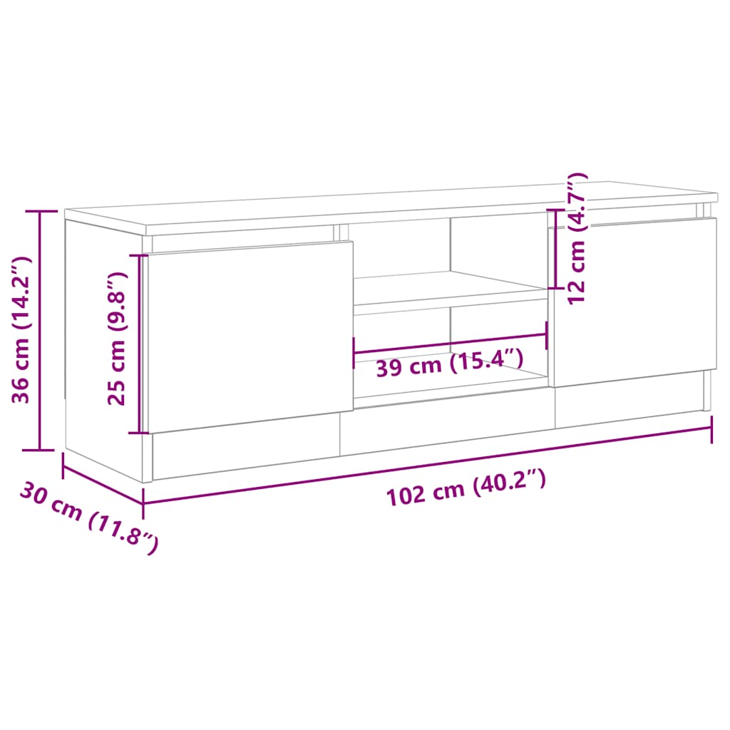 TV-Møbel Gammelt Tre Tv-benk 102x30x36 cm