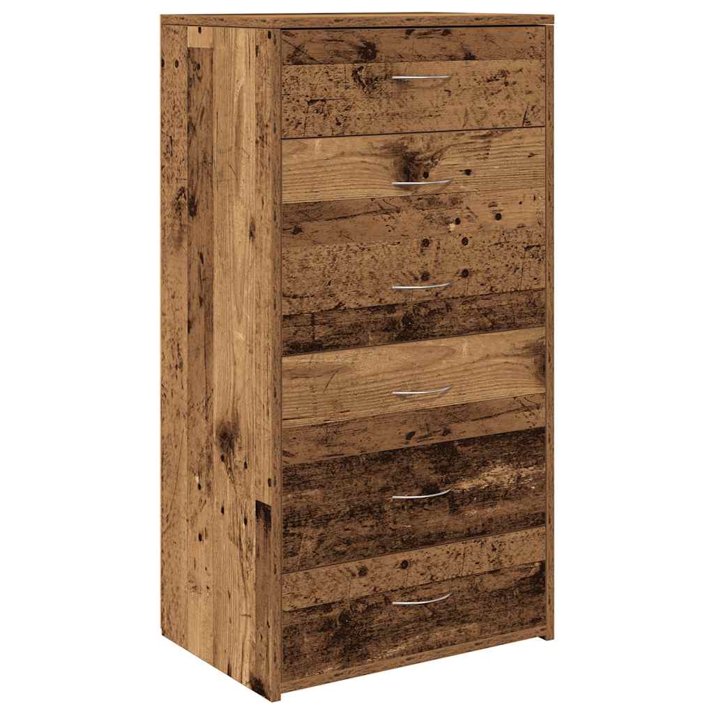 Skjenk Gammelt Tre med 6 skuffer 50x34x96 cm