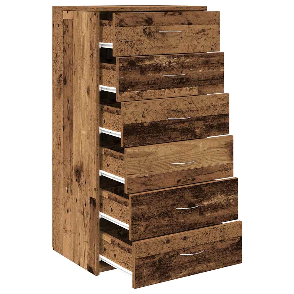 Skjenk Gammelt Tre med 6 skuffer 50x34x96 cm