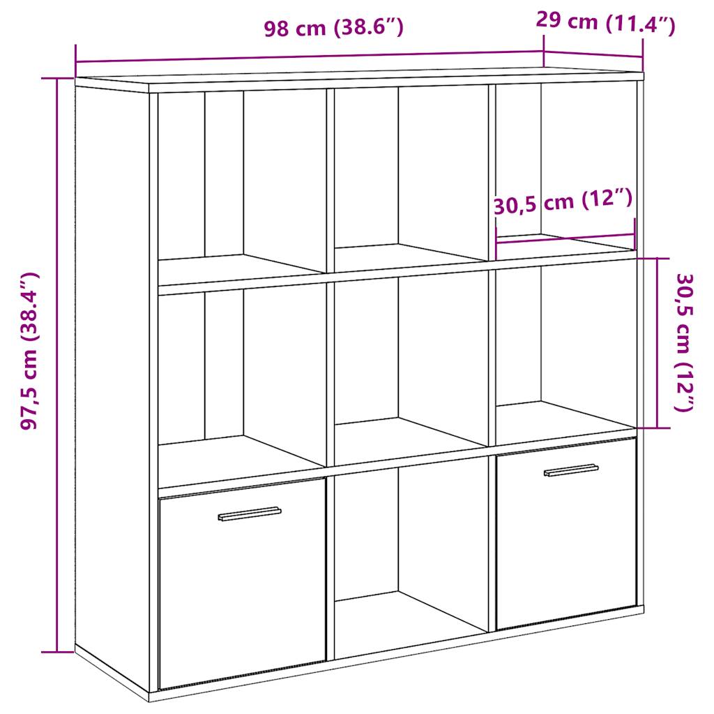 Bokhylle Gammelt Tre 98x29x97,5 cm