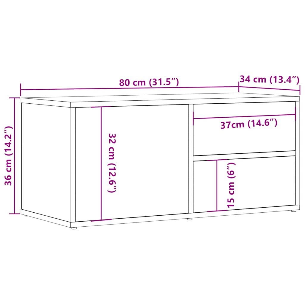 TV-Møbel Artisan Eik Tv-benk 80x34x35,5 cm