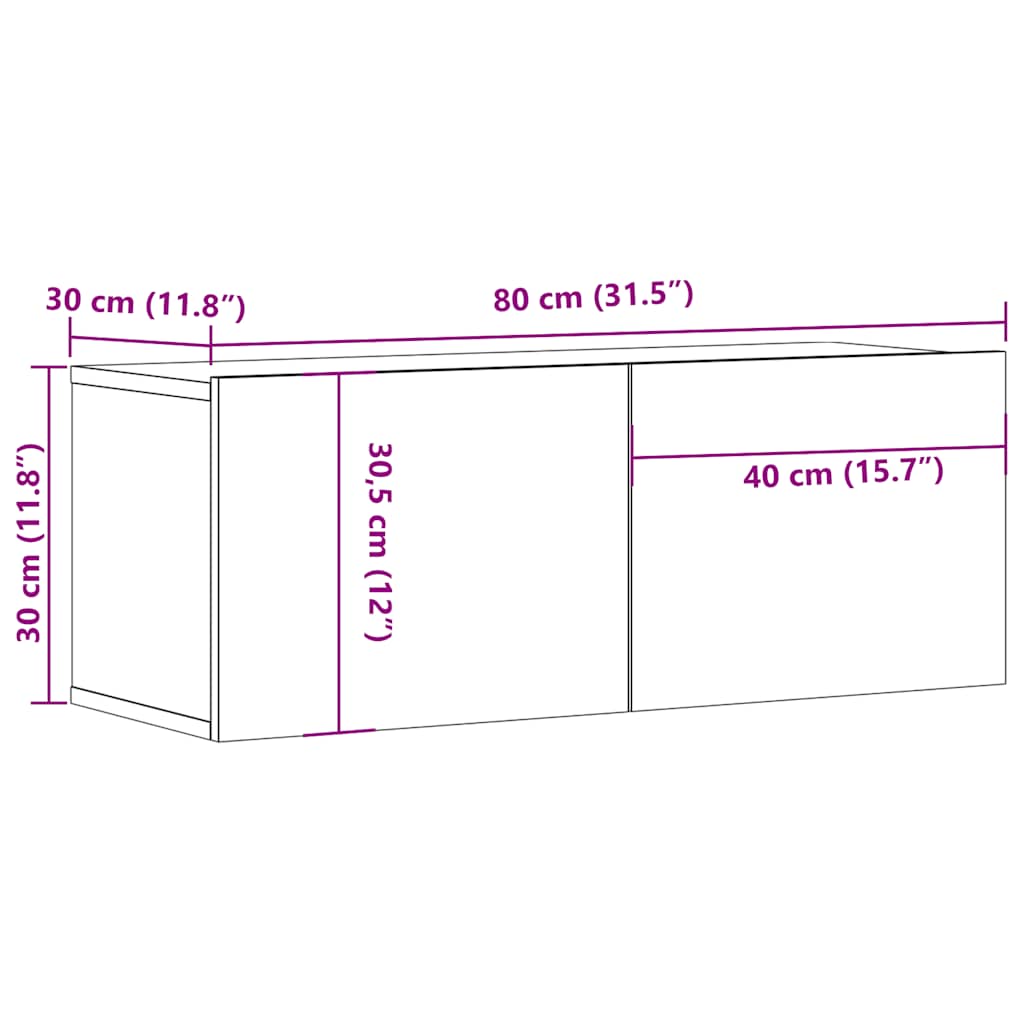 TV-Møbel Artisan Eik Tv-benk 80x30x30 cm