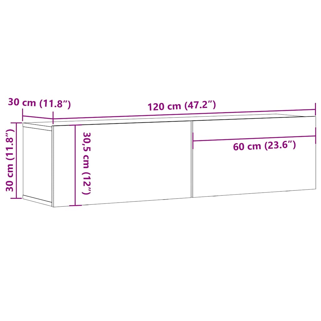 TV-Møbel Gammelt Tre Tv-benk 120x30x30 cm