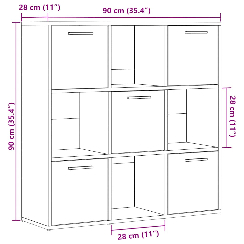 Bokhylle Gammelt Tre 90x28x90 cm