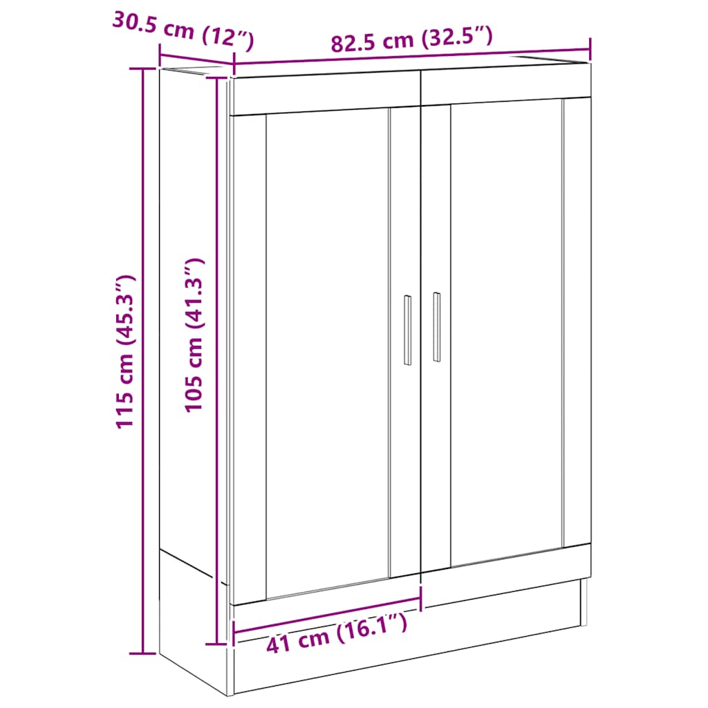 Bokhylle artisan eik 82,5x30,5x115 cm konstruert tre