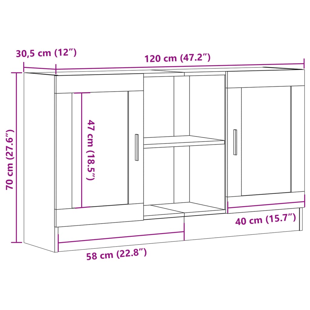 Skjenk Gammelt Tre 120x30,5x70 cm