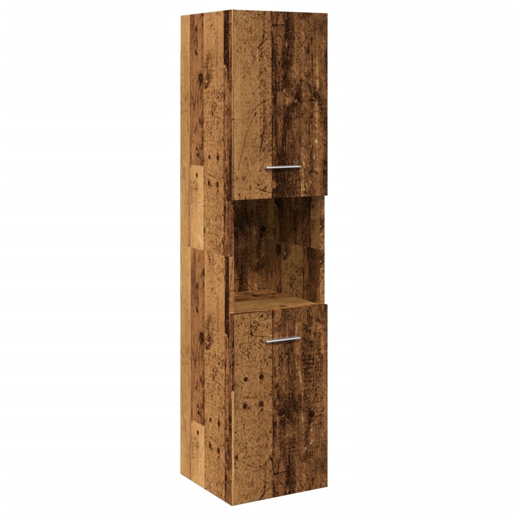 Baderomsskap Gammelt Tre 30x30x130 cm