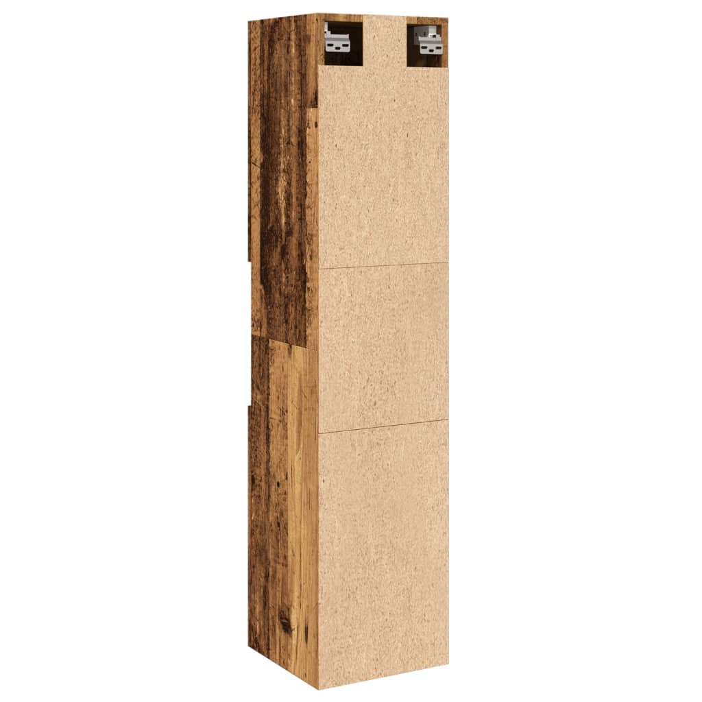 Baderomsskap Gammelt Tre 30x30x130 cm
