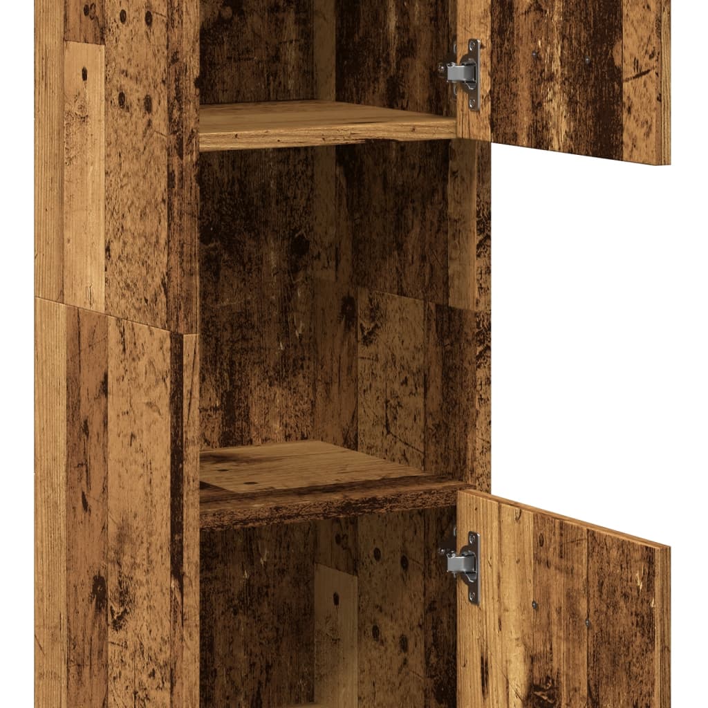 Baderomsskap Gammelt Tre 30x30x130 cm