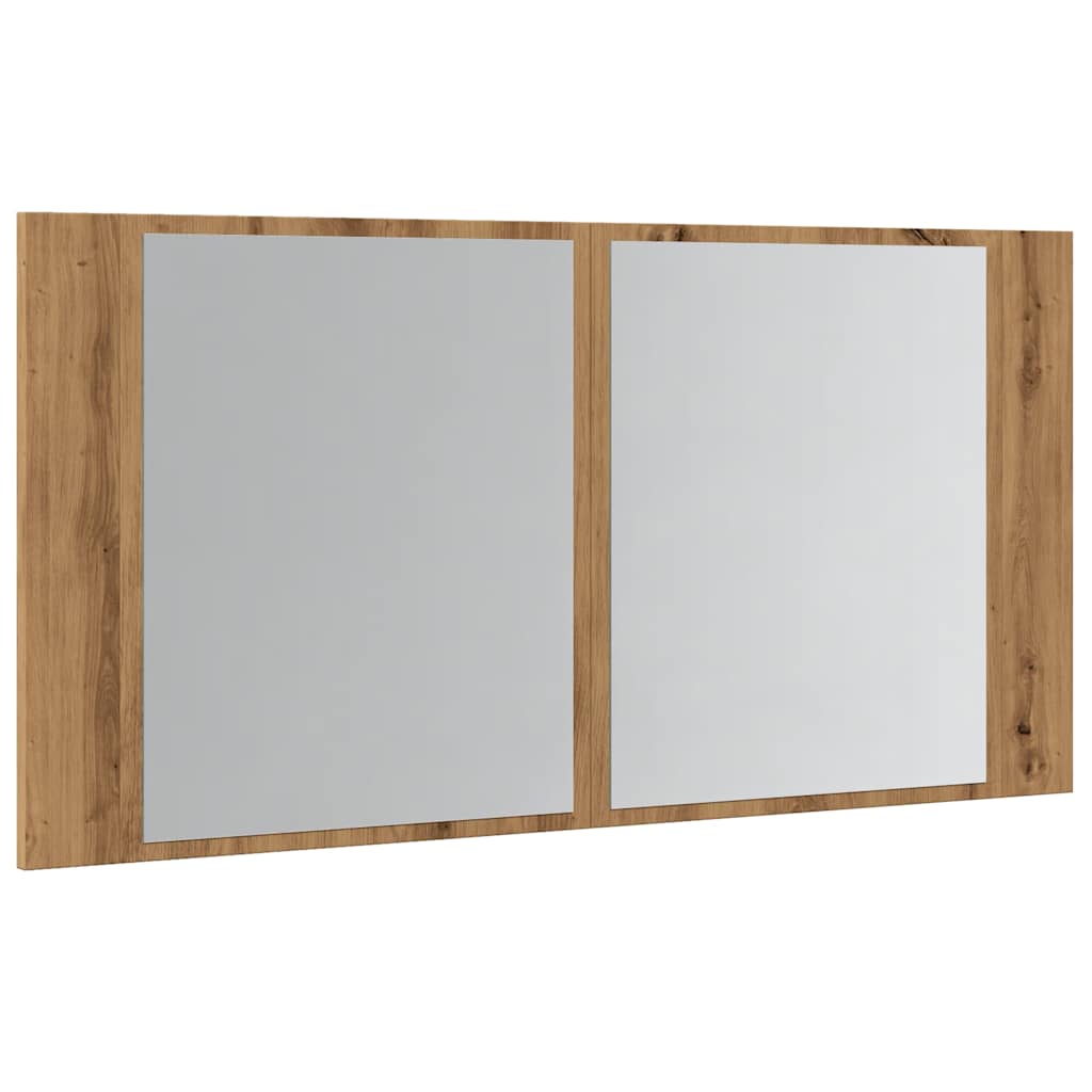 Baderomsspeil Speilskap med LED Artisan Eik 90x12x45 cm