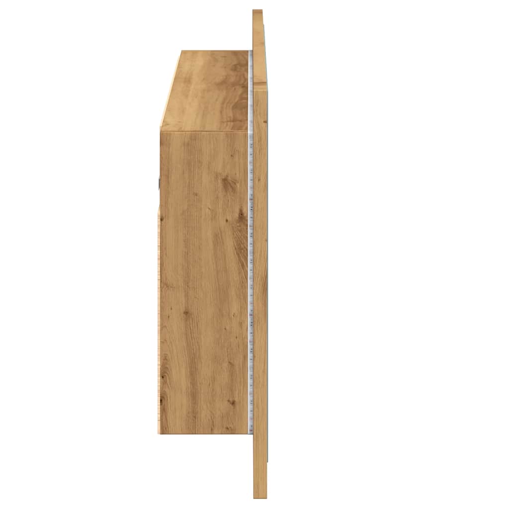 Baderomsspeil Speilskap med LED Artisan Eik 90x12x45 cm