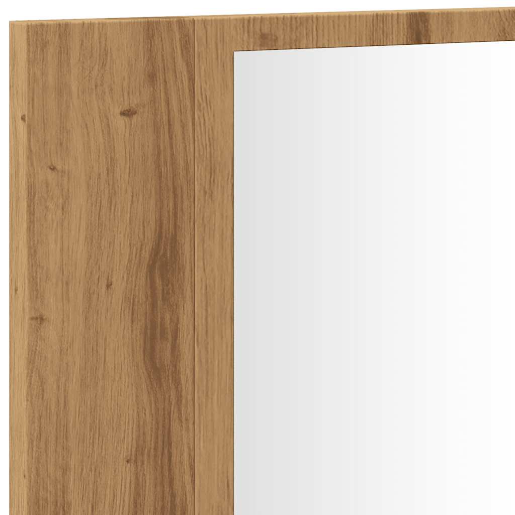 Baderomsspeil Speilskap med LED Artisan Eik 90x12x45 cm