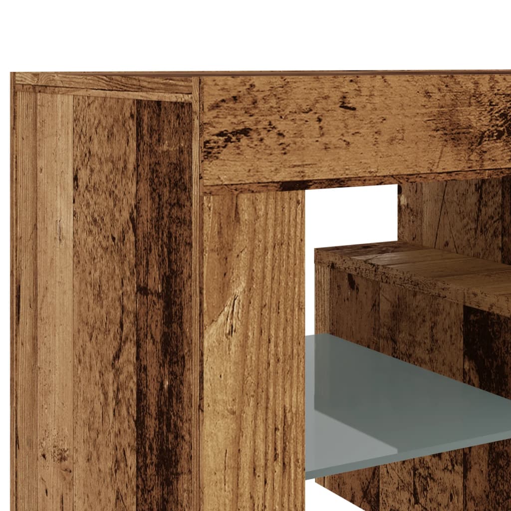 TV-Møbel Gammelt Tre TV-benk med LED-lys 120x36,5x40 cm