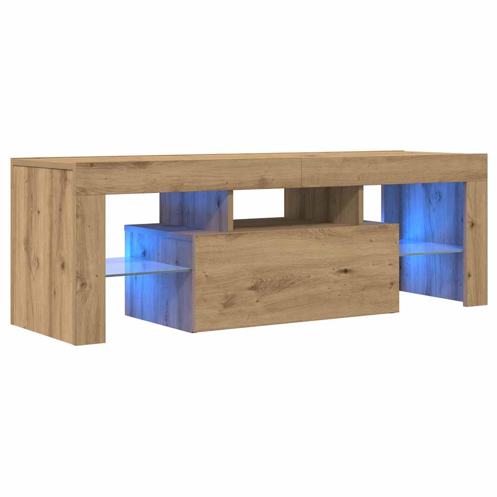 TV-Møbel Artisan Eik Tv-benk med LED-lys 120x36,5x40 cm