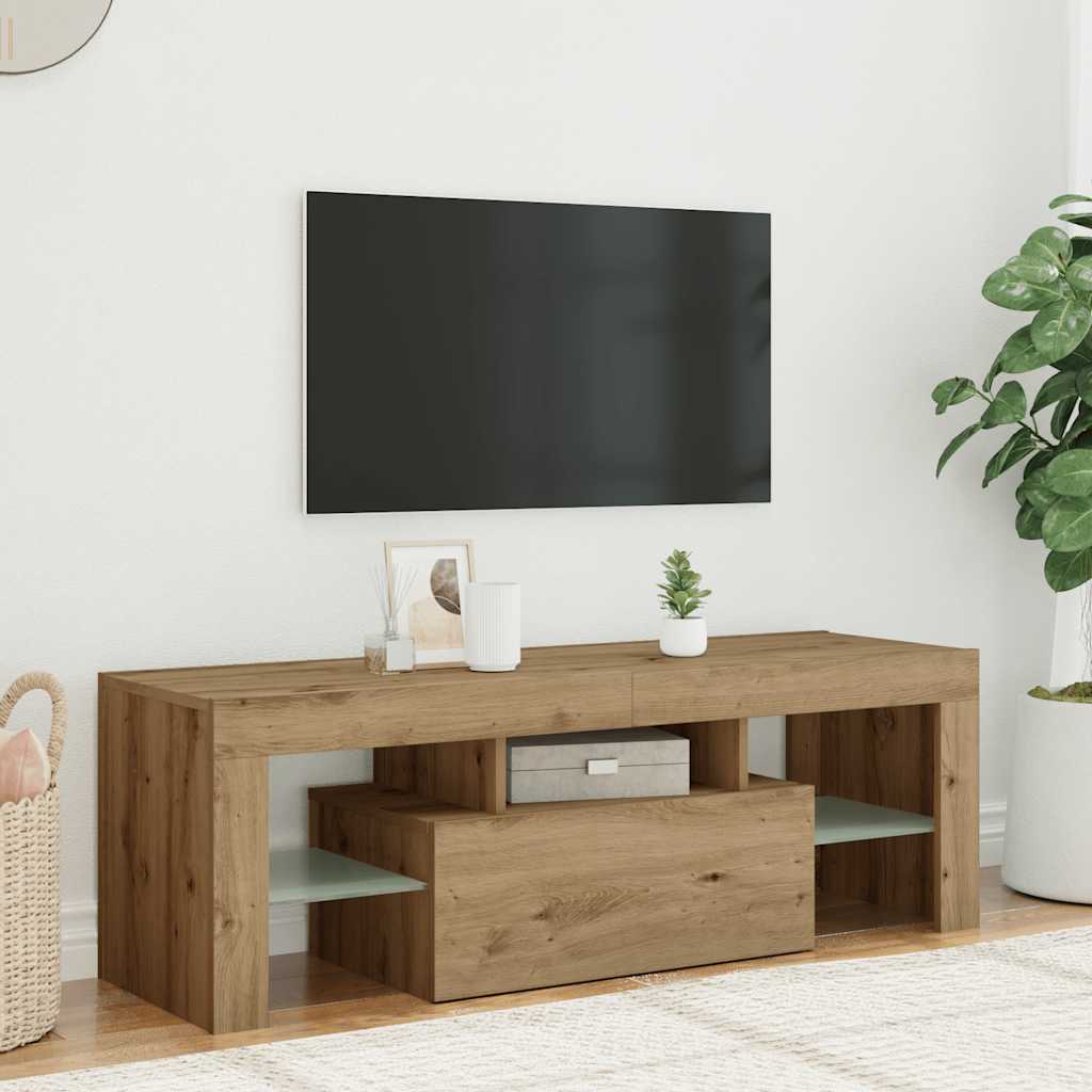 TV-Møbel Artisan Eik Tv-benk med LED-lys 120x36,5x40 cm