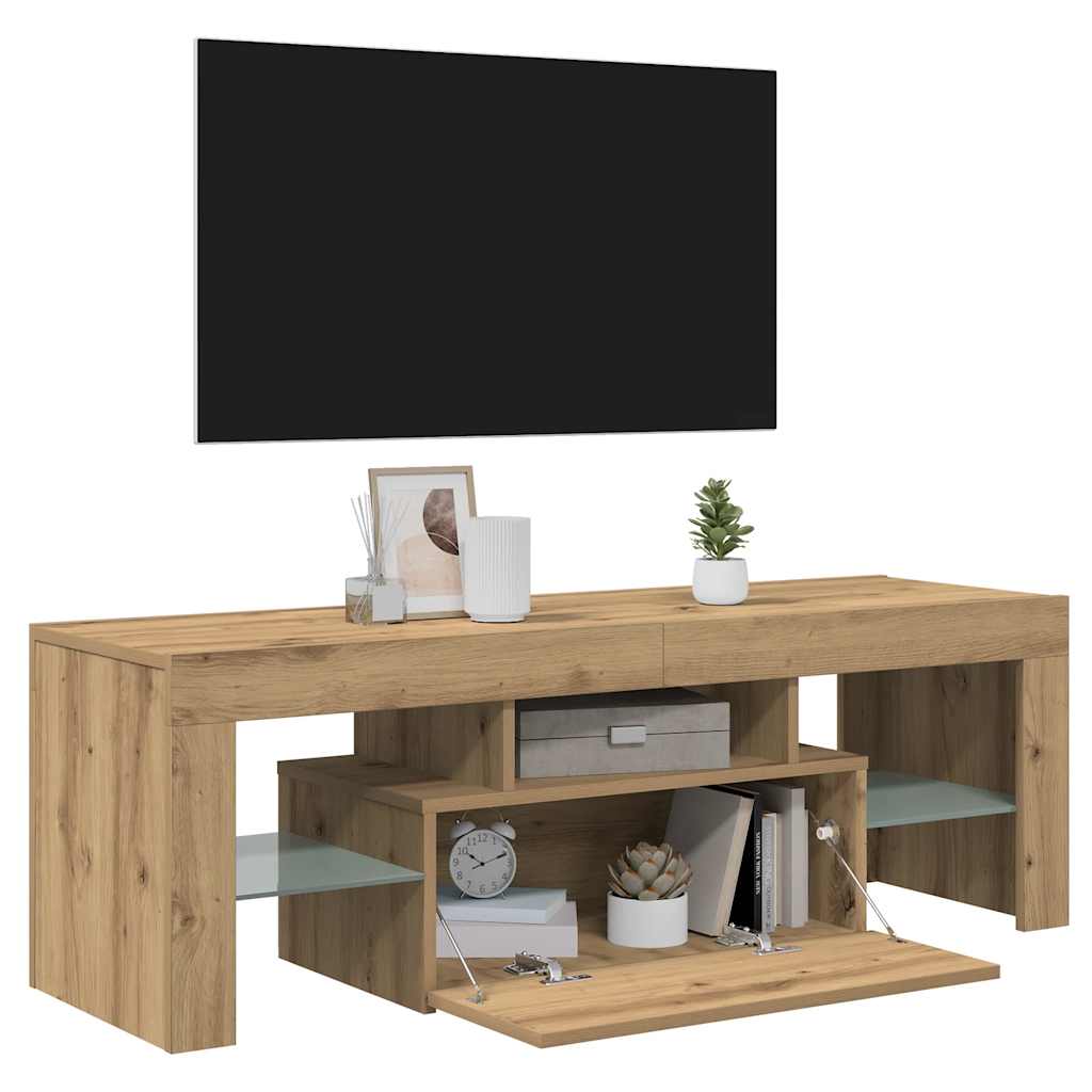 TV-Møbel Artisan Eik Tv-benk med LED-lys 120x36,5x40 cm