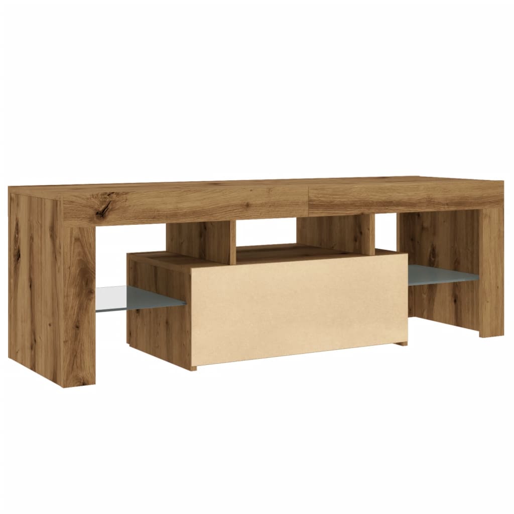 TV-Møbel Artisan Eik Tv-benk med LED-lys 120x36,5x40 cm