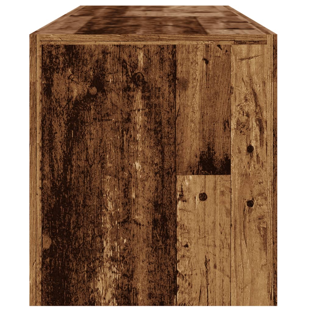 TV-Møbel Gammelt Tre TV-benk med LED-lys 140x36,5x40 cm