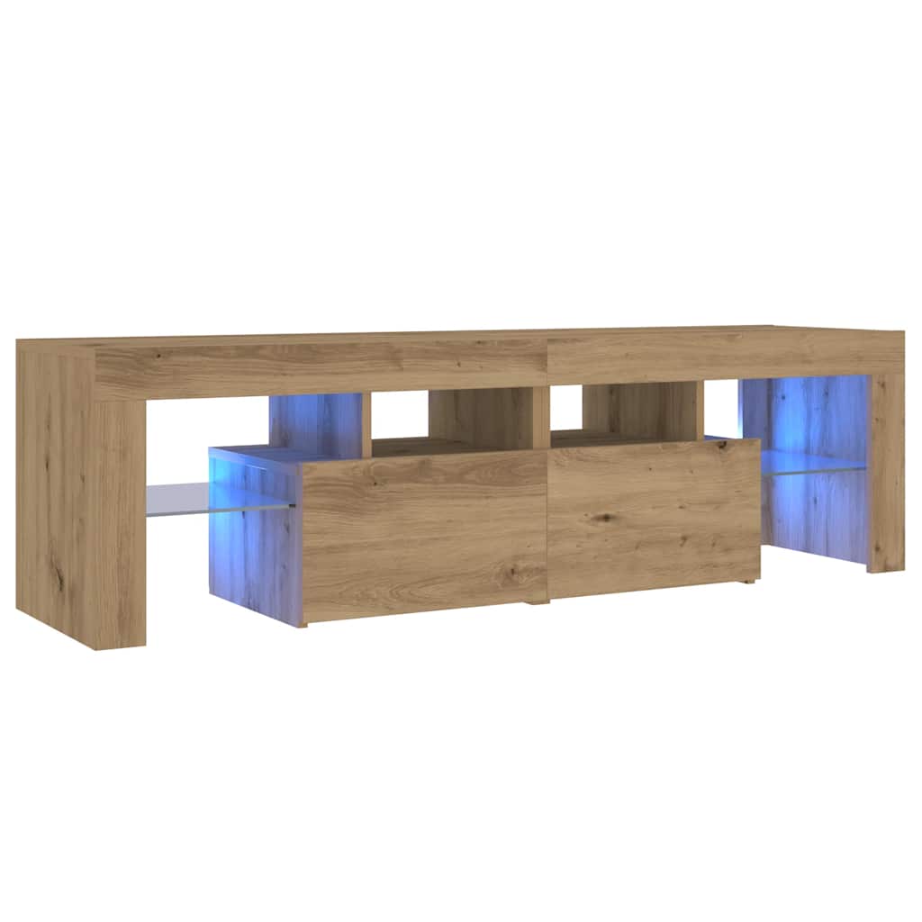 TV-Møbel Artisan Eik Tv-benk med LED-lys 140x36,5x40 cm