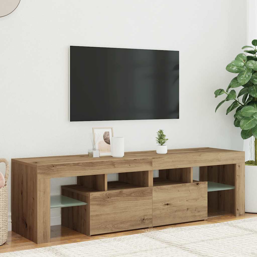 TV-Møbel Artisan Eik Tv-benk med LED-lys 140x36,5x40 cm