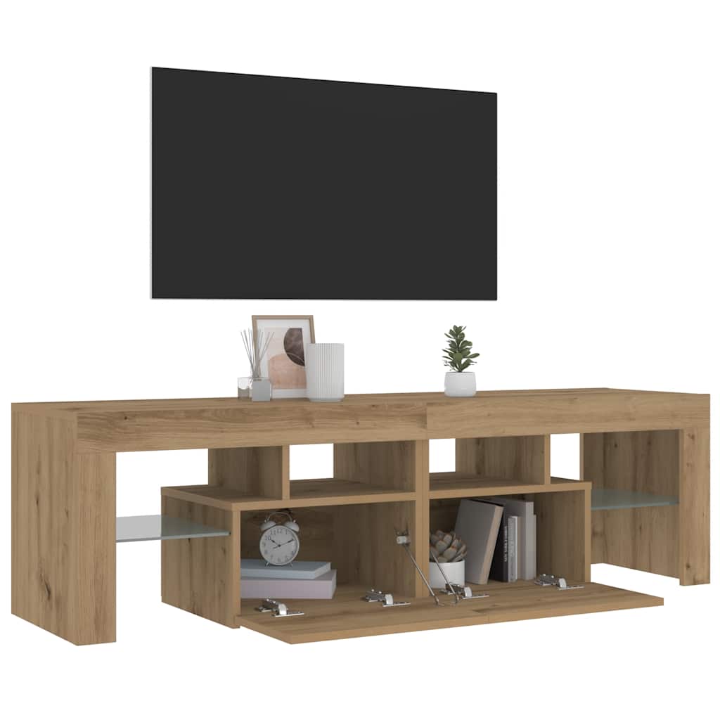 TV-Møbel Artisan Eik Tv-benk med LED-lys 140x36,5x40 cm