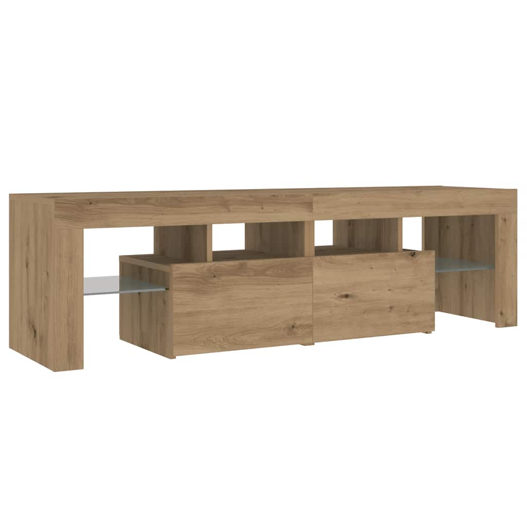 TV-Møbel Artisan Eik Tv-benk med LED-lys 140x36,5x40 cm