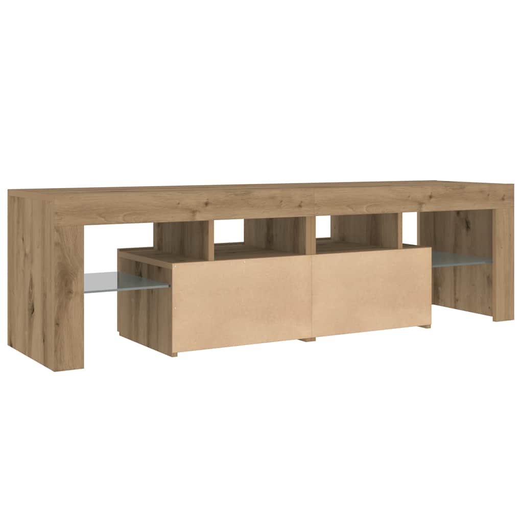 TV-Møbel Artisan Eik Tv-benk med LED-lys 140x36,5x40 cm